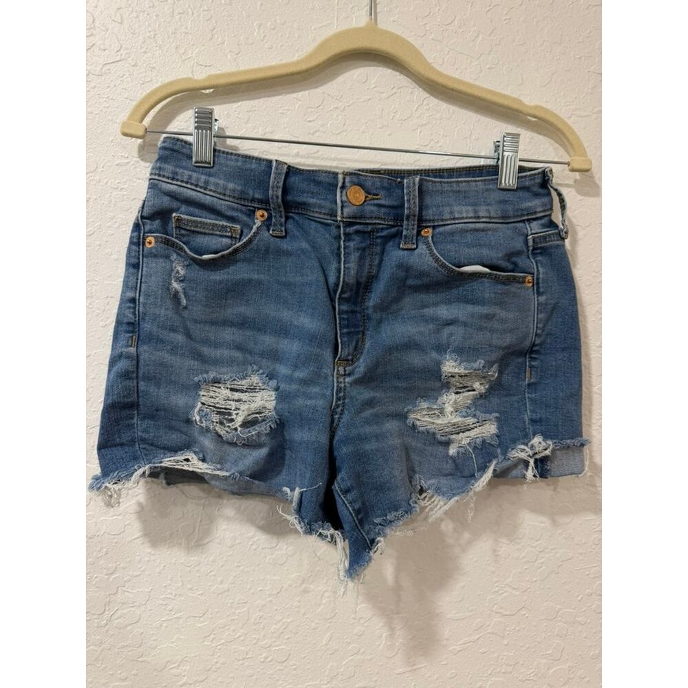 Universal Thread Medium Wash Distressed Cutoff Denim Shorts Size 6/28